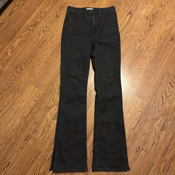 Madewell black THE ROADTRIPPER SKINNY FLARE Jeans size 27 cotton blend - Picture 3 of 11